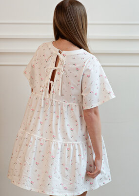 Brunette the Label Tiered Floral Dress with Bows