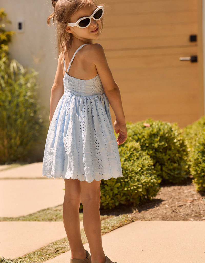 Saltwater Luxe Kids Lyllie Mini Dress in Sky Blue