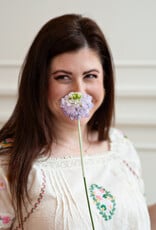 Louizon Wish Embroidered Short Sleeve Blouse in Vanilla