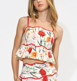 Adelyn Rae Ember Floral Print Peplum Top