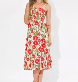 Adelyn Rae Ivy 3D Floral Midi Dress