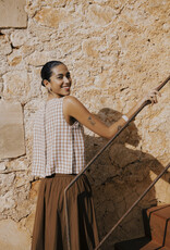 B.Young Falakka Linen Blend Button Back Top