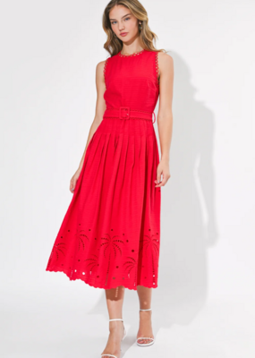 Adelyn Rae Neve Embroidered Midi Dress