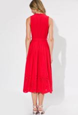 Adelyn Rae Neve Embroidered Midi Dress in Red