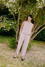 B.Young Falakka Linen Blend Crop Pants in Woodsmoke Gingham