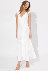 Adelyn Rae Charlotte Lace Contrast Maxi Dres in White