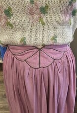 Louizon Kalin Maxi Skirt with Embroidered Belt Detail in Rose Lilac