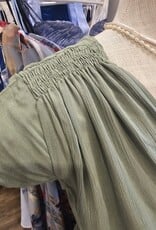 Louizon Kandy Cap Sleeve Maxi Dress with Embroidered Belt Detail