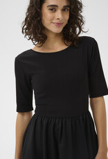 Kaffe Kirsten 1/2 Sleeve Bubble Hem Dress in Black Deep