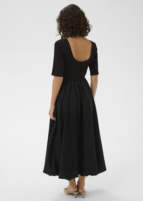 Kaffe Kirsten Bubble Hem Dress in Black Deep
