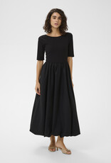 Kaffe Kirsten 1/2 Sleeve Bubble Hem Dress in Black Deep