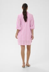 Kaffe Dona Shirt Dress w/ Eyelet Detail in Pink Frosting