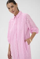 Kaffe Dona Shirt Dress w/ Eyelet Detail in Pink Frosting