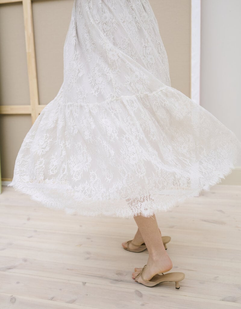 Kaffe Amelie Lace Dress in Moonbeam