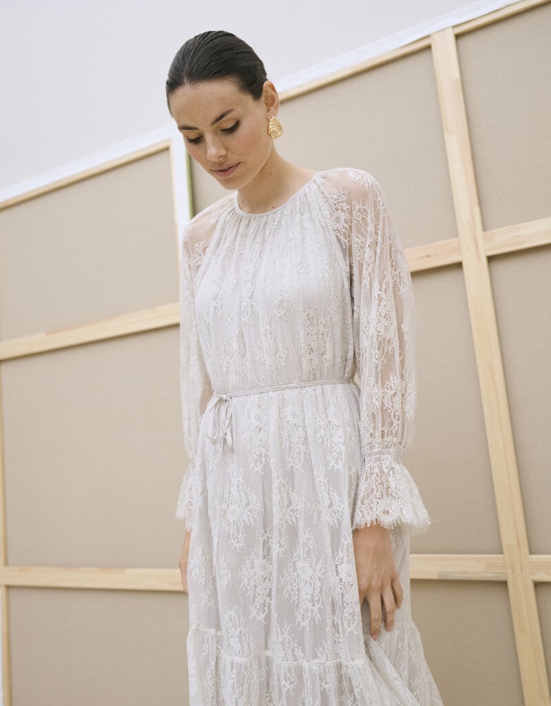 Kaffe Amelie Lace Dress in Moonbeam
