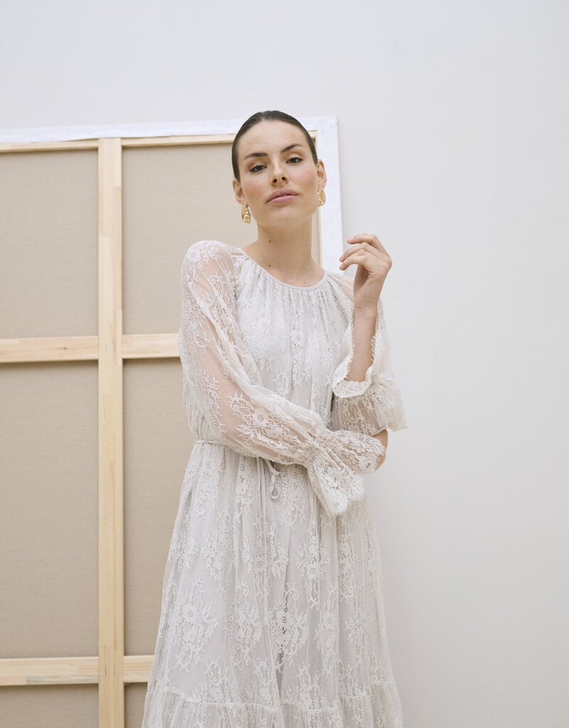 Kaffe Amelie Lace Dress in Moonbeam