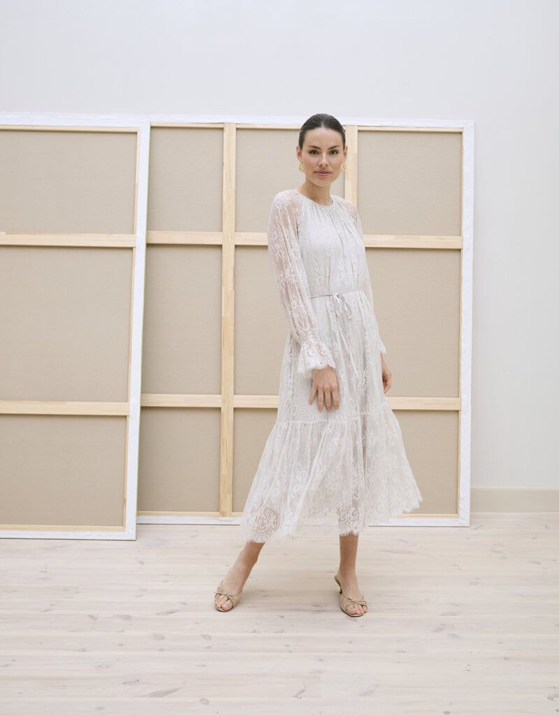 Kaffe Amelie Lace Dress in Moonbeam