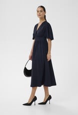 Kaffe Sirena Long Surplice Dress in Midnight Marine