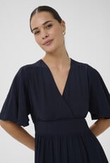 Kaffe Sirena Long Surplice Dress in Midnight Marine