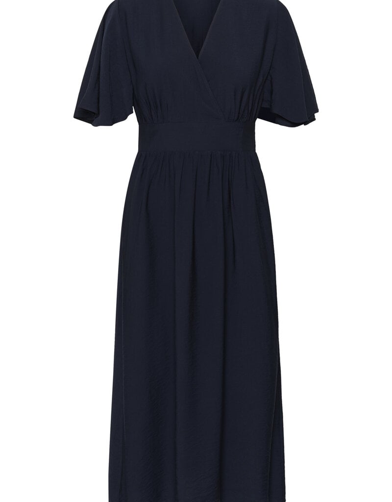 Kaffe Sirena Long Surplice Dress in Midnight Marine