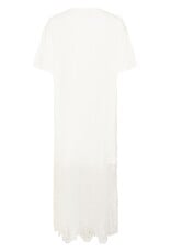 Kaffe Andrea Tee Dress with Lace Skirt in Chalk White