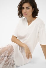 Kaffe Andrea Tee Dress with Lace Skirt in Chalk White