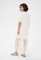 Kaffe Andrea Tee Dress with Lace Skirt in Chalk White