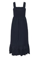 Kaffe Gertrud 100% Cotton Shirred Bodice Dress in Midnight Marine