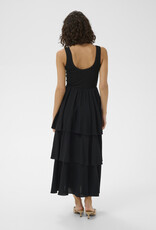 Kaffe Erika Tiered Tank Dress in Black Deep