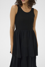Kaffe Erika Tiered Tank Dress in Black Deep