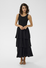 Kaffe Erika Tiered Tank Dress in Black Deep