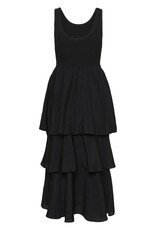 Kaffe Erika Tiered Tank Dress in Black Deep