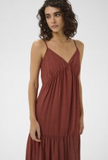 Kaffe Emily Tiered Maxi Dress in Henna