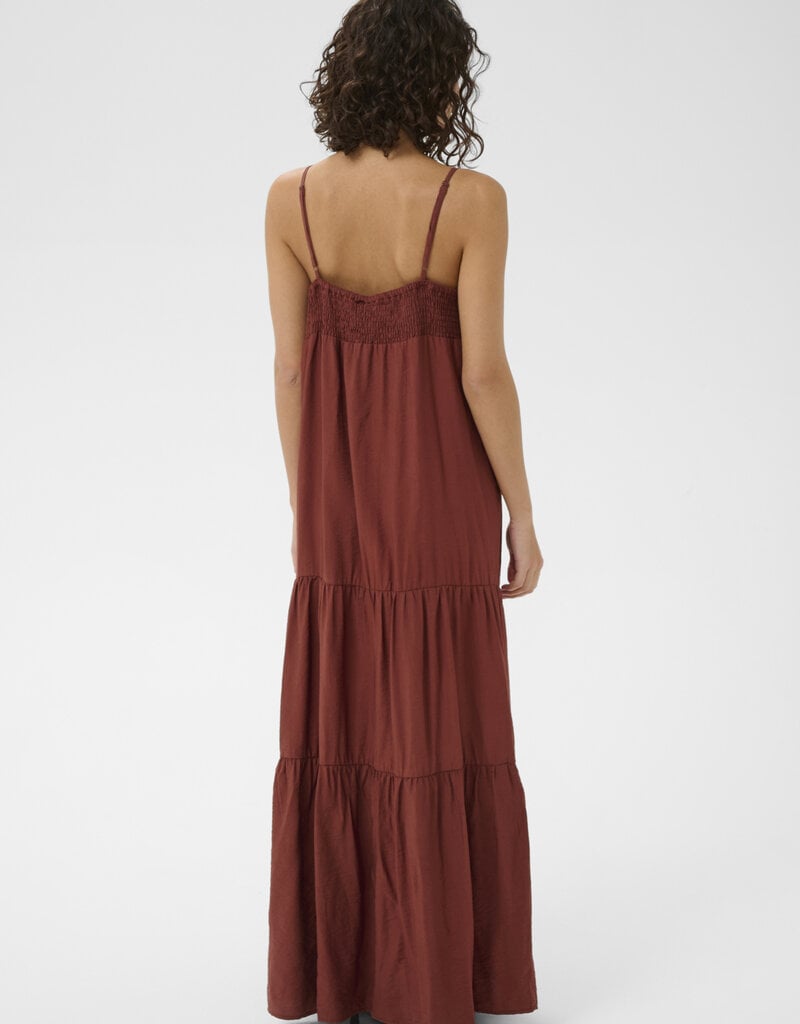 Kaffe Emily Tiered Maxi Dress in Henna