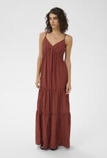 Kaffe Emily Tiered Maxi Dress in Henna