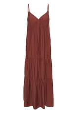 Kaffe Emily Tiered Maxi Dress in Henna
