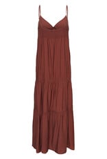 Kaffe Emily Tiered Maxi Dress in Henna