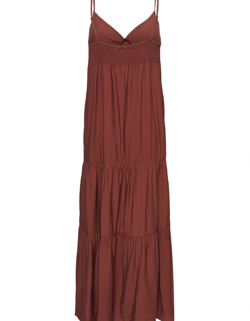 Kaffe Emily Tiered Maxi Dress in Henna