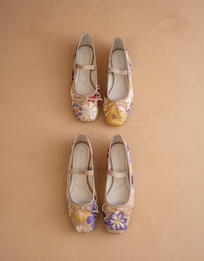 Oasis Society The London Ballet Pointe Flats in Floral