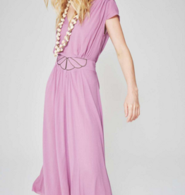 Louizon Kandy Cap Sleeve Maxi Dress with Embroidered Belt Detail *Two Colours*