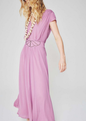 Louizon Kandy Cap Sleeve Maxi Dress with Embroidered Belt Detail *Two Colours*