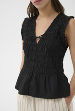 Part Two Borgny Sleeveless Shirred Peplum Top