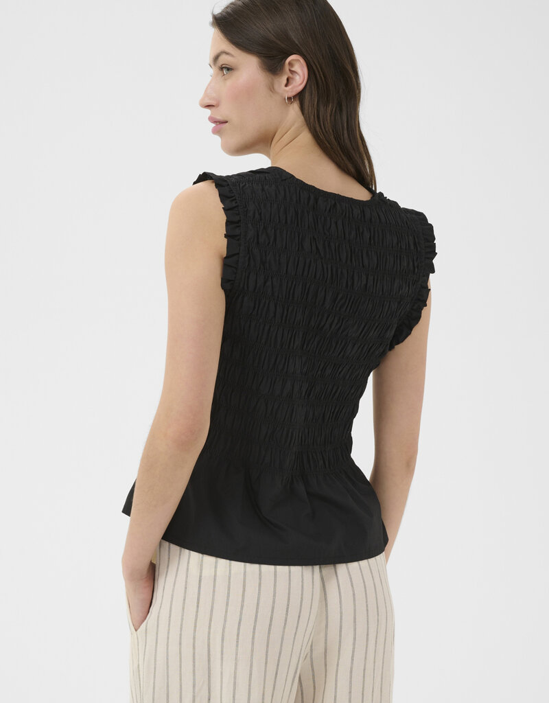 Part Two Borgny Sleeveless Shirred Peplum Top