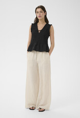 Part Two Borgny Sleeveless Shirred Peplum Top