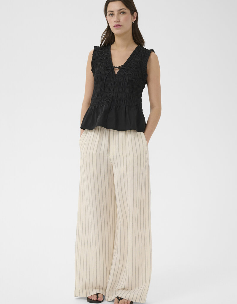 Part Two Borgny Sleeveless Shirred Peplum Top