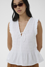 Part Two Borgny Sleeveless Shirred Peplum Top