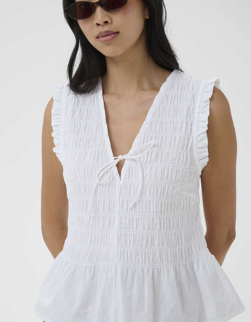 Part Two Borgny Sleeveless Shirred Peplum Top