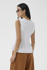 Part Two Borgny Sleeveless Shirred Peplum Top