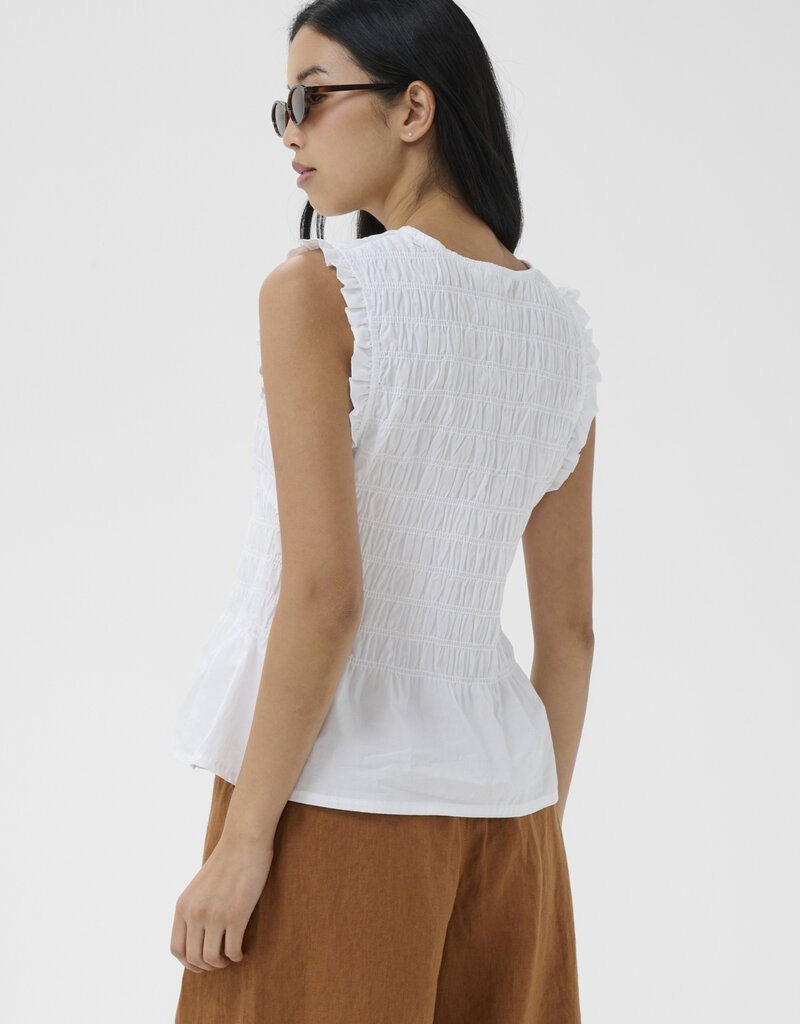 Part Two Borgny Sleeveless Shirred Peplum Top