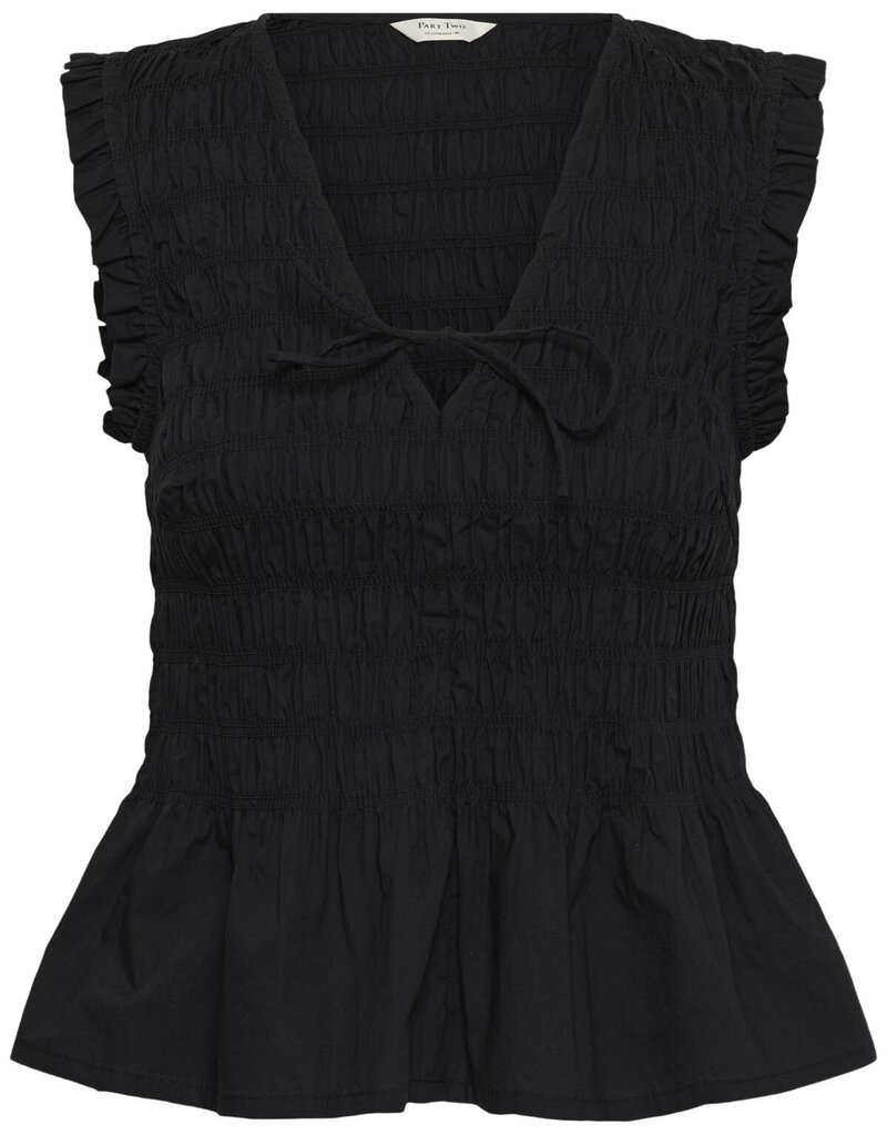 Part Two Borgny Sleeveless Shirred Peplum Top